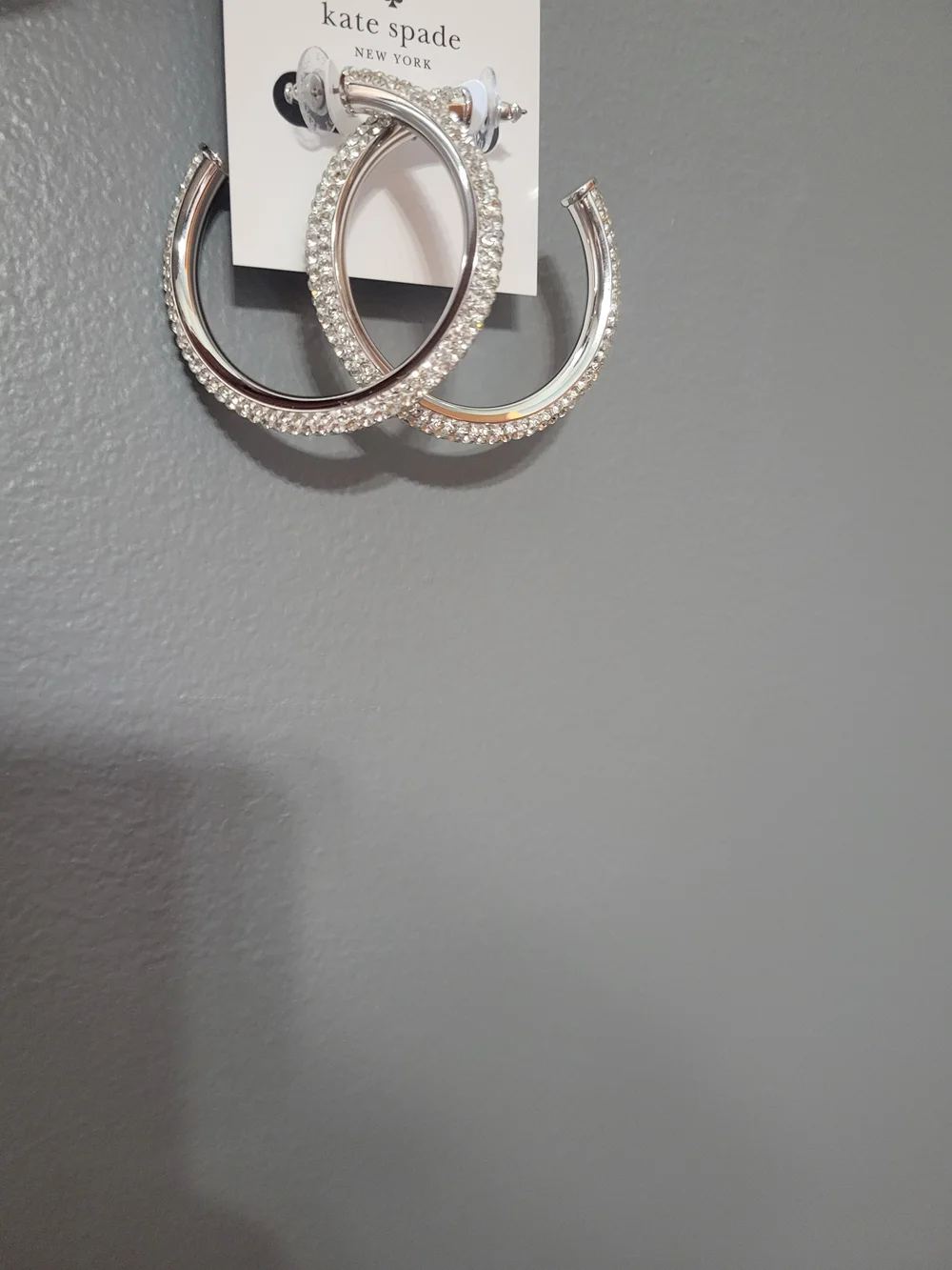 kate Spade Clear/Silver Hoop Earrings
